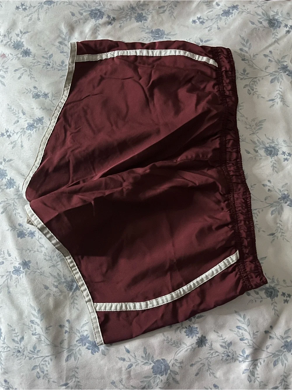 Aeropostale Maroon Athletic Running Shorts with White Trim